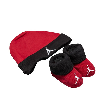 Jordan Infants Jumpman Basic Hat And Bootie Combo 2pc "Black-Gym Red"