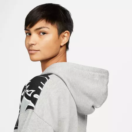 Jordan Women's Fleece Allover Printed Hoodie "Base Grey"