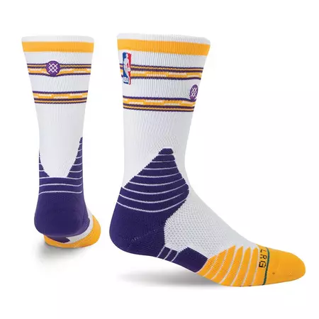 Calcetines Stance NBA Core Crew Lakers (blanco/purpura/amarillo)