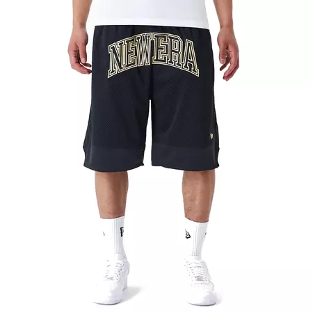 New Era Arch Logo Mesh Shorts "Black"