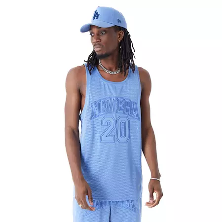 New Era Arch Logo Mesh Tank Top "Blue"