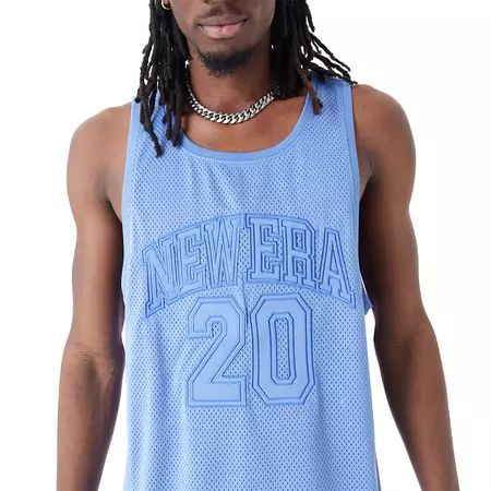 New Era Arch Logo Mesh Tank Top "Blue"