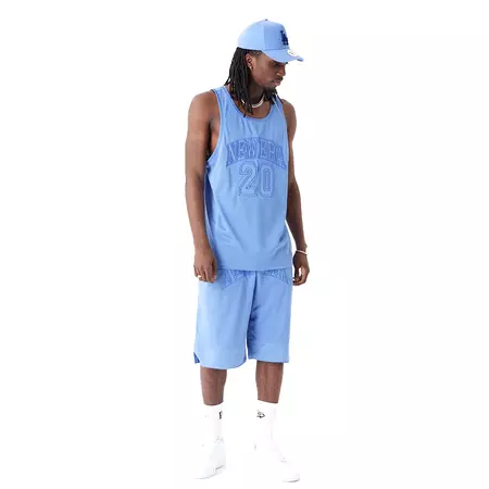 New Era Arch Logo Mesh Tank Top "Blue"