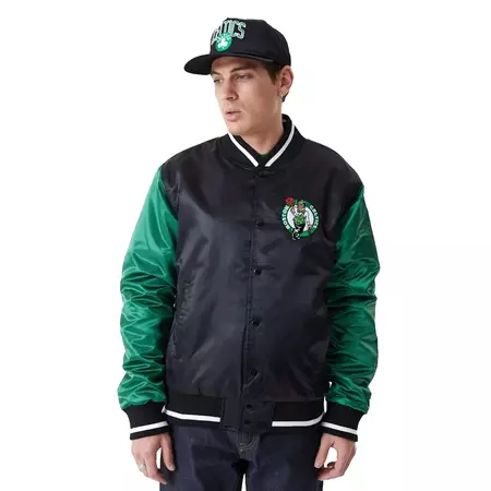 New Era NBA Boston Celtics Satin Bomber "Black-Kelly Green"