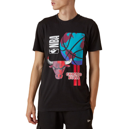 New Era NBA Chicago Bulls Basketball Globe Graphic T-shirt "Black"