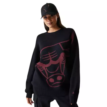 Jersye de Punto New Era NBA Chicago Bulls Knit Oversized Sweater "Black"