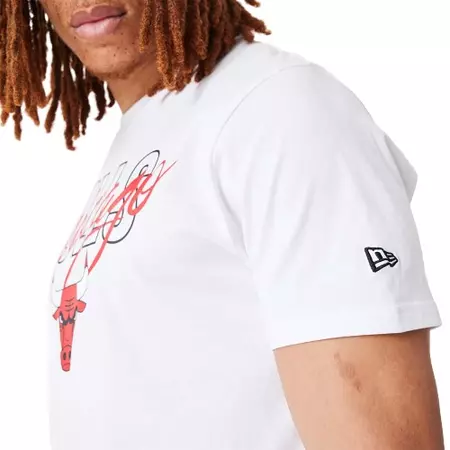 New Era NBA Chicago Bulls NBA Script Tee "White"