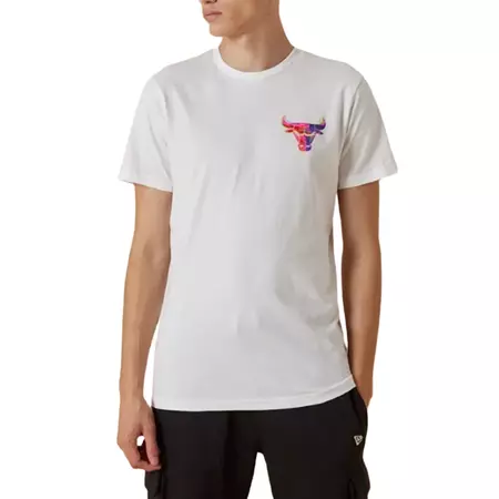 New Era NBA Chicago Bulls Neon Back Graphic Logo Tee "White"