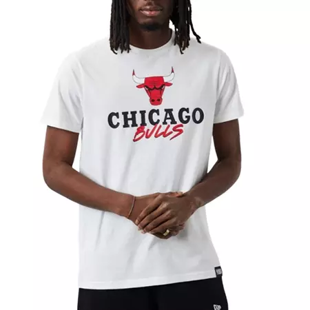 New Era NBA Chicago Bulls Script Logo Tee "White"