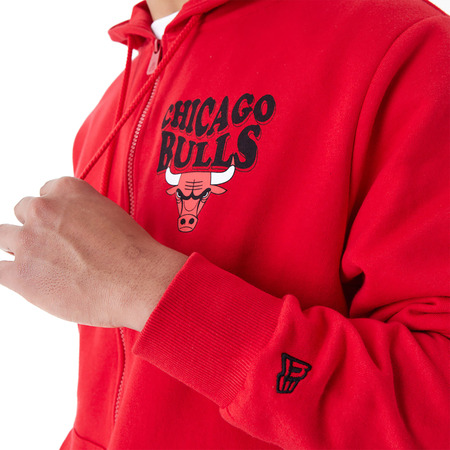 New Era NBA Chicago Bulls Script Red Full Zip Hoodie
