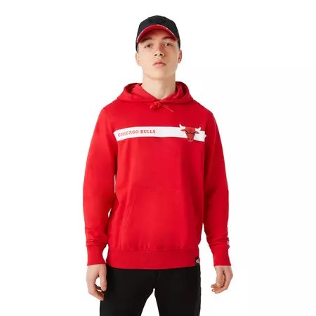 New Era NBA Chicago Bulls Team Logo Stripe Po Hoodie