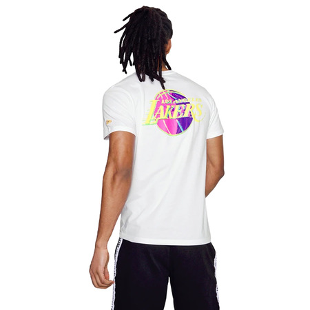 New Era NBA L.A Lakers Neon Back Graphic Logo Tee "White"