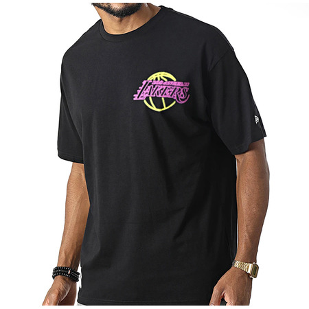 New Era NBA L.A Lakers Oversize BP Logo Neon Tee