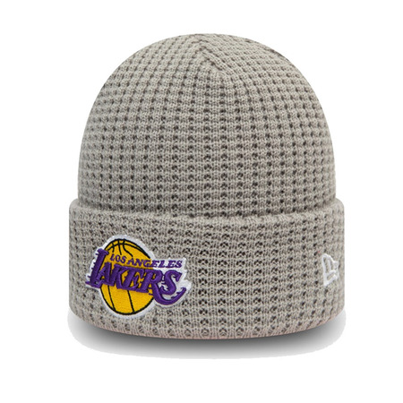 New Era NBA L.A Lakers Team Logo Waffle Cuff Beanie Hat