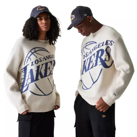 Jersey de Punto Oversized New Era NBA LA Lakers "Light Beige"