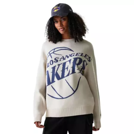 Jersey de Punto Oversized New Era NBA LA Lakers "Light Beige"