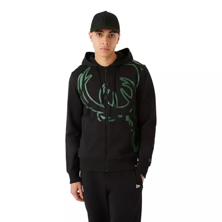 New Era NBA Milwaukee Bucks Enlarged Logo FZ Hoodie
