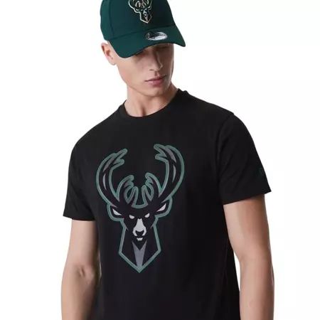 New Era NBA Milwaukee Bucks Outline Tee "Black"