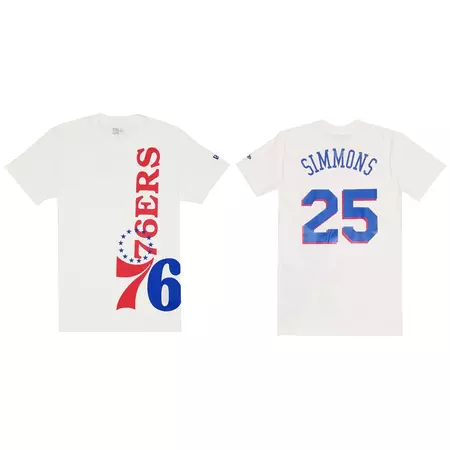 New Era NBA Team 76 Philadelphia Tee # 25 Simmons #