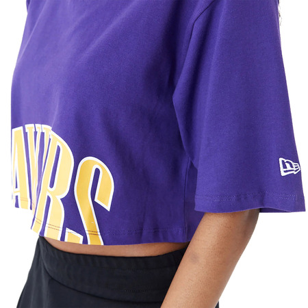 New Era NBA Team LA Lakers Womens Wordmark Crop T-Shirt