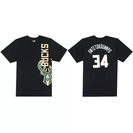 New Era NBA Team Milwaukee Bucks Tee #34 Antetokounmpo #