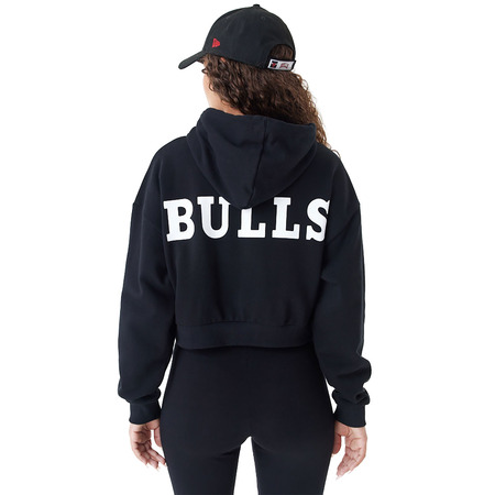 New Era NBA Womens Chicago Bulls Team Logo Crop Pullover Hoodie
