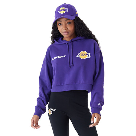 New Era NBA Womens L.A Lakers Team Logo Crop Pullover Hoodie