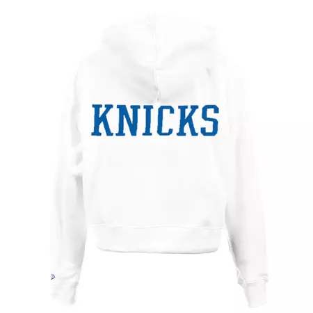 New Era NBA Womens New York Knicks Team Logo Crop Pullover Hoodie
