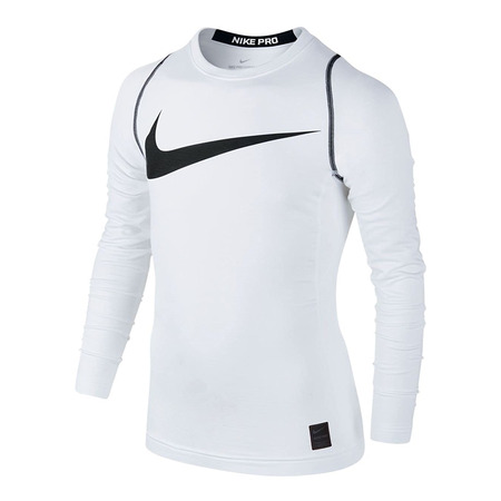 Nike Pro Hyperwarm Boys Long Sleeve Shirt "White"