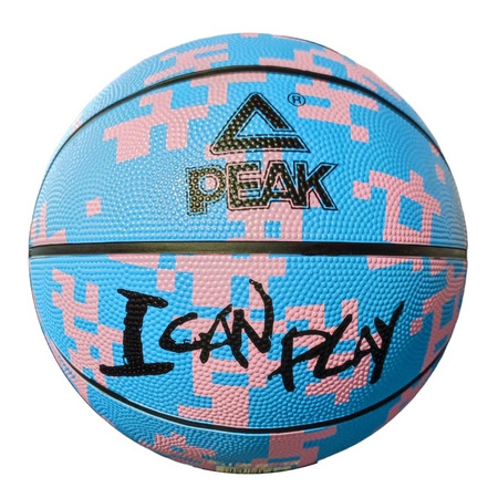 Peak Basketaball Ball "I Cam Play Light Blue-Pink" (Size 5)
