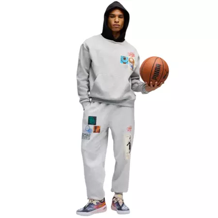 Sudadera Puma Basketball Hooptopia Graphic Hoodie "Light Gray"