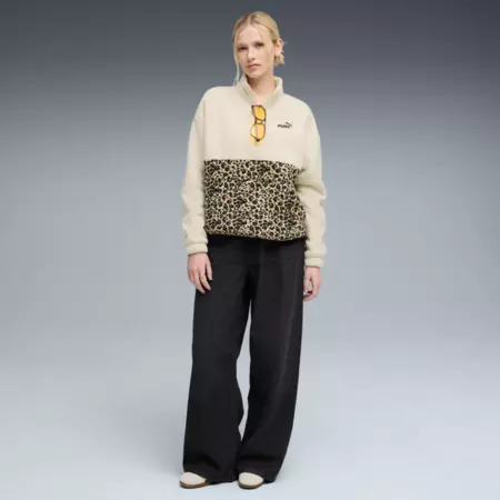 Puma ESS GRAPHIC Animal Relaxed Half-Zip Crew "Alpine Snow"