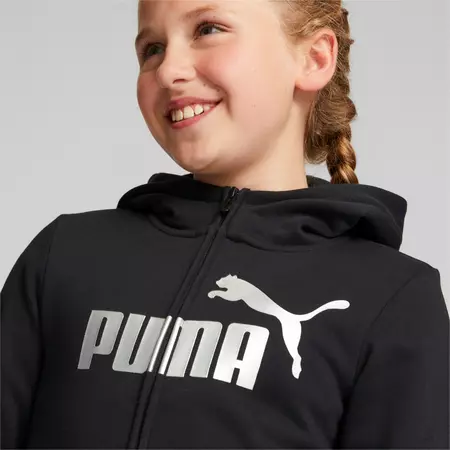 Puma Girls ESS+ Logo Full-Zip Hoodie FL