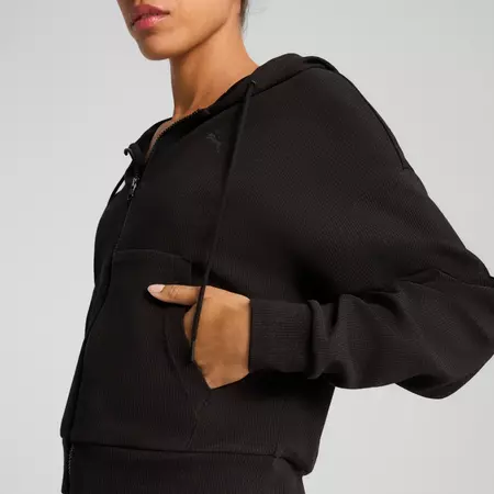 Puma HER Comfort Crop Full-Zip Hoodie "Black"