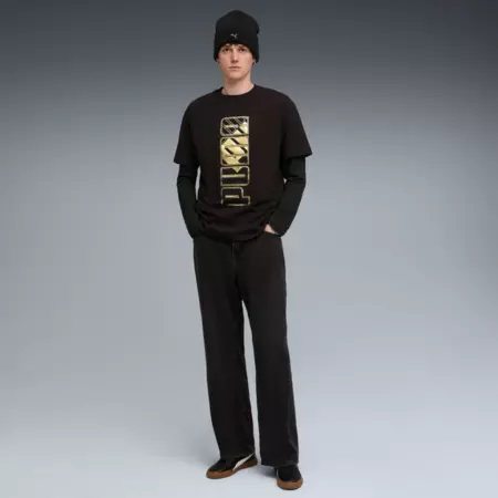 Puma MAXIMAL METALLIC Relaxed Tee " Black"