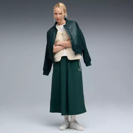 Puma T7 Woven Midi Skirt "Green Terrain"