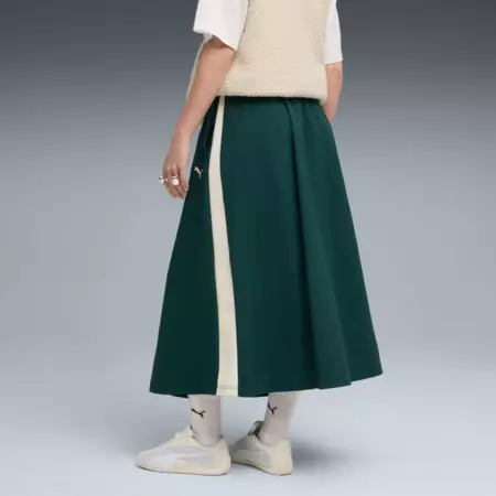 Puma T7 Woven Midi Skirt "Green Terrain"