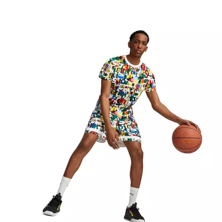 Puma Basketball TRASH TALK AOP Tee "White-AOP"