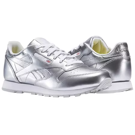 Reebok Classic Leather Metallic Silver Junior