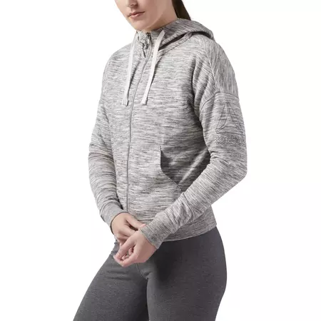 Reebok Training Essentials Marble Full Zip Hoodie W (Medium Grey Heather)