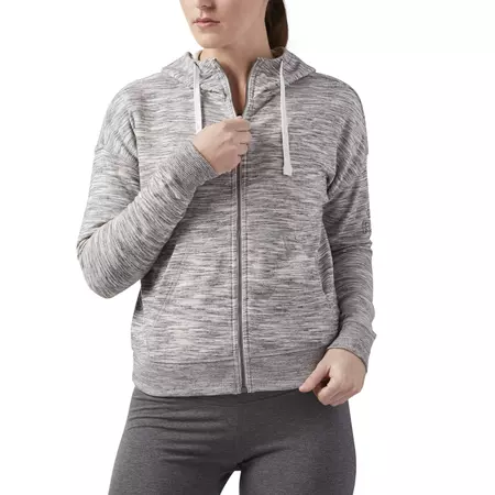 Reebok Training Essentials Marble Full Zip Hoodie W (Medium Grey Heather)