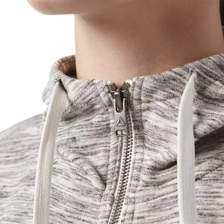 Reebok Training Essentials Marble Full Zip Hoodie W (Medium Grey Heather)