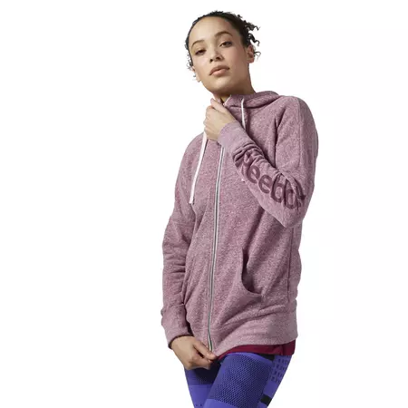 Reebok W Elements Logo Full Zip Hoodie (rebel berry)