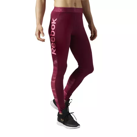 Reebok W Workout Ready Logo Tight (rebel berry/poison pink)