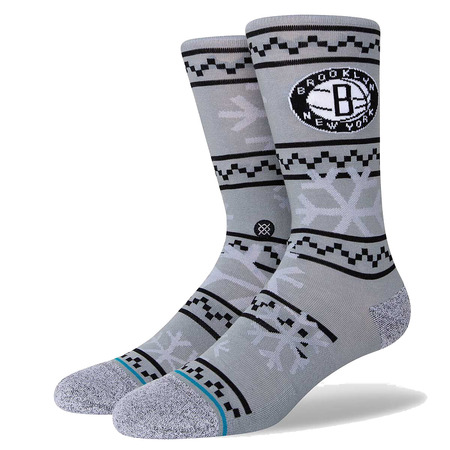 Stance NBA Brooklyn Nets Frosted 2 Crew Socks "Gray"