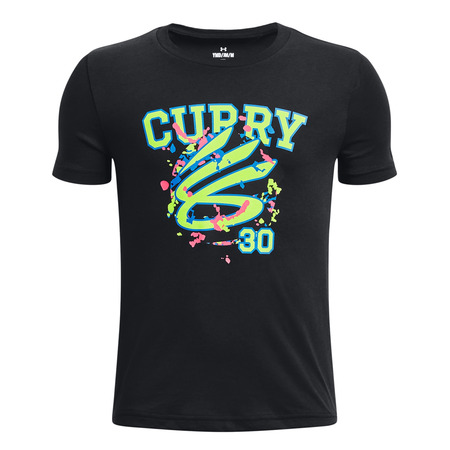 UA Boys Curry Logo Tee "Black-Lime Surge"