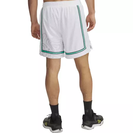 UA Men's Zone Pro 18cm Mesh Shorts Printed "White"