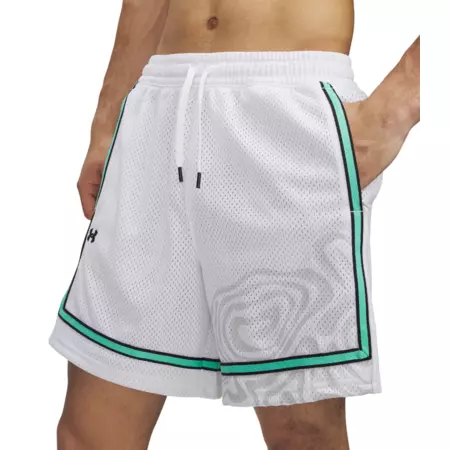 UA Men's Zone Pro 18cm Mesh Shorts Printed "White"