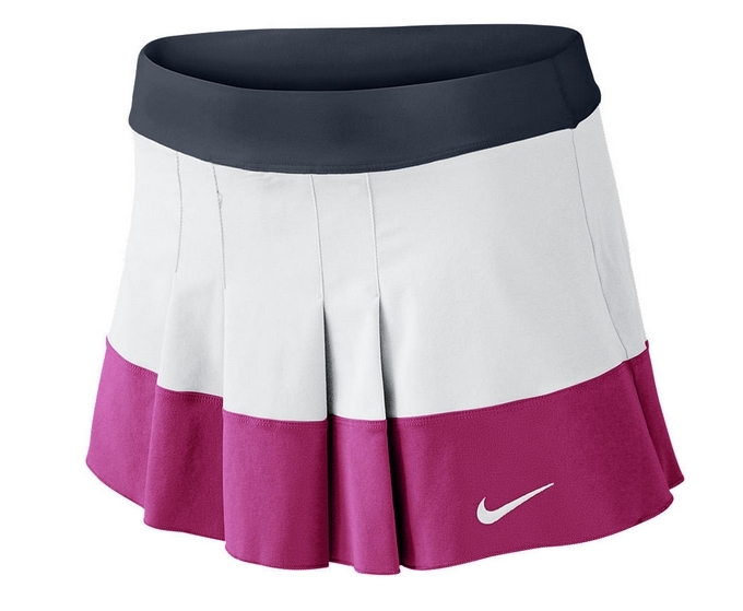 Masacre Arqueológico Mercurio Nike Falda de Tenis para Mujer Pleated Woven (blanco/marin/rosa)
