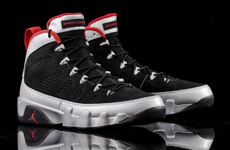 jordan 9 retro negro con rojo